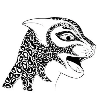 The head of a wild cat. Zen Tangle spotted a Cheetah. Colouring book with a J Stock Illustration