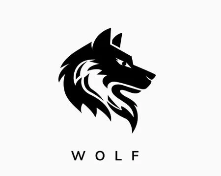 Head wolf art style logo design inspiration Stock Illustration