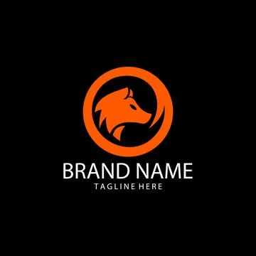 Head wolf circle trendy logo design vector Illustrazione stock