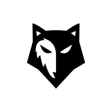 Head wolf face silhouette logo vector Stock Illustration