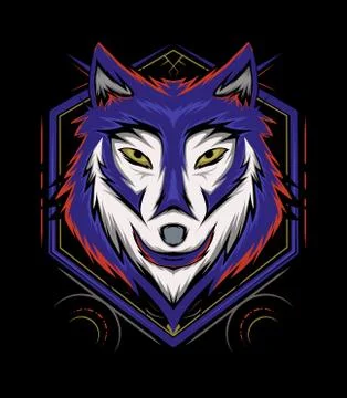 Head wolf vector, wolves face illustration Stock Illustration