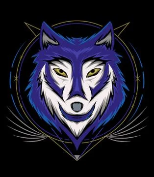 Head wolf vector, wolves face illustration Stock Illustration
