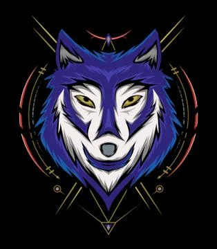 Head wolf vector, wolves face illustration Stock-Illustration