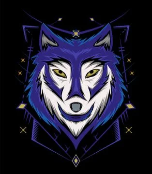 Head wolf vector, wolves face illustration Stockillustratie