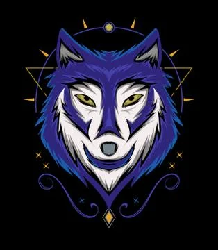 Head wolf vector, wolves face illustration Stock Illustration