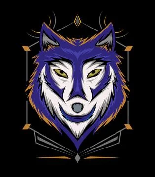 Head wolf vector, wolves face illustration Stock Illustration