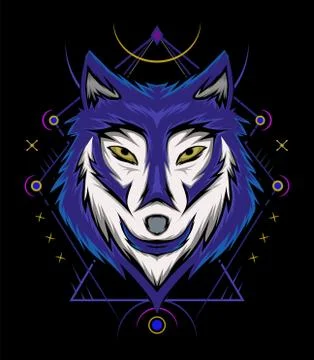 Head wolf vector, wolves face illustration Stock Illustration