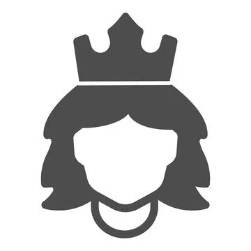 Head of woman with crown solid icon, Mother day concept, Beauty woman with crown イラスト素材