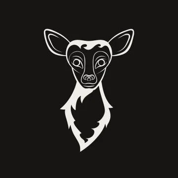 Head of a young deer. Stock Illustration