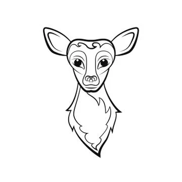 Head of a young deer. Stock Illustration