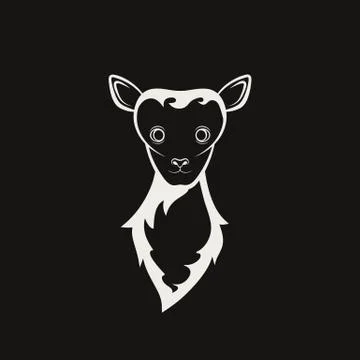 Head of a young sheep. Stock Illustration