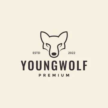 Head young wolf hipster logo design vector graphic symbol icon illustration.. Stock Illustration