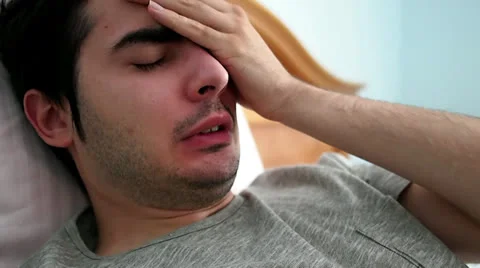 Headache In Bed Stock Footage 27067328