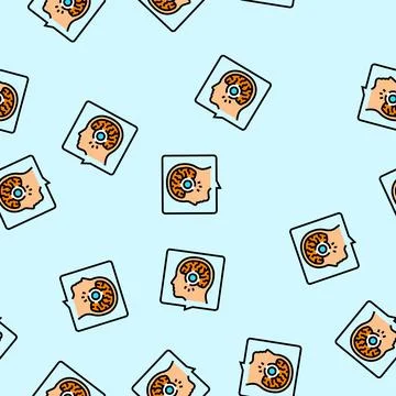 Headache diagnosis neurologist vector seamless pattern Stock Illustration