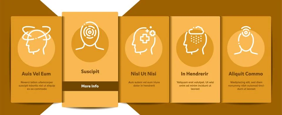 Headache Elements Vector Onboarding Illustrazione stock