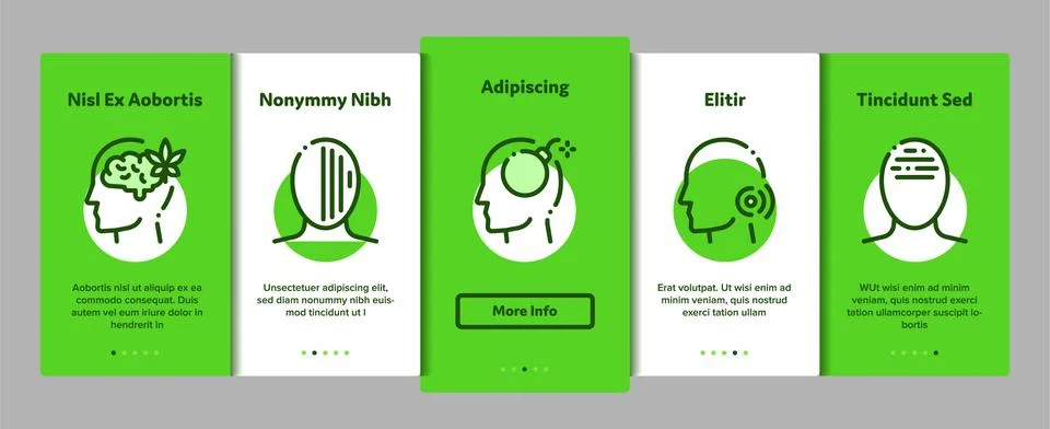 Headache Elements Vector Onboarding Stock Illustration