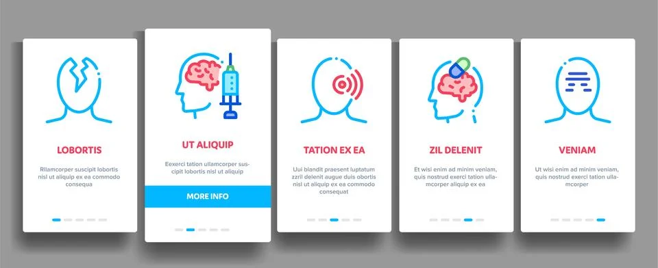 Headache Elements Vector Onboarding Illustrazione stock