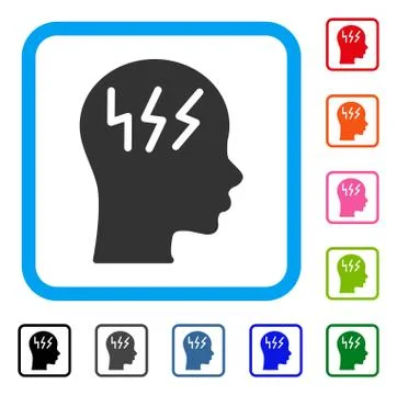 Headache Framed Icon Stock Illustration
