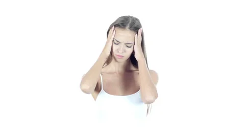 Headache, Frustration, Tension, Depression by Young Woman Stock Footage