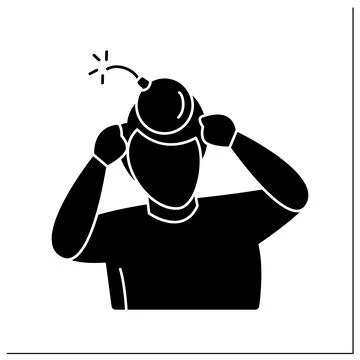 Headache glyph icon Illustrazione stock