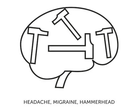 Headache Hammerhead Migraine Stock Illustration