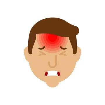 Headache. Head pain. Metaphor of problems and reduced health. pain medical he Stock Illustration
