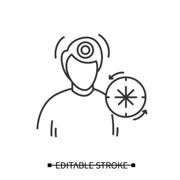 Headache icon. Man having chronic migraines Stock Illustration