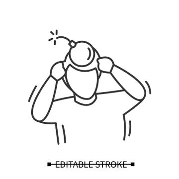 Headache icon. Simple vector illustration 스톡 일러스트