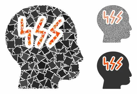 Headache Mosaic Icon of Humpy Elements 스톡 일러스트