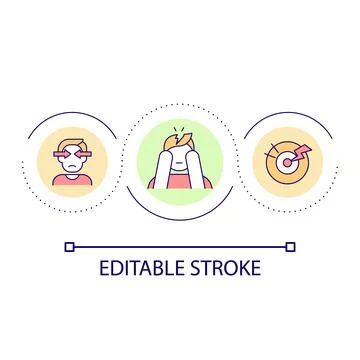 Headache problem loop concept icon Stock Illustration