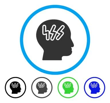 Headache Rounded Vector Icon Stock Illustration