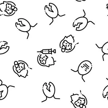 Headache Seamless Pattern Vector Stock Illustration
