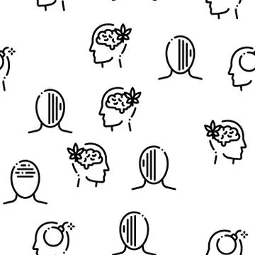 Headache Seamless Pattern Vector イラスト素材