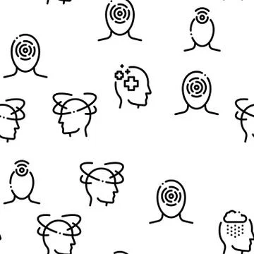 Headache Seamless Pattern Vector Stock Illustration