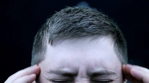 Headache, stress, depression. Smoke from the head due to stress Stock Footage 85276649