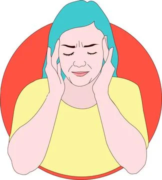 Headache Vector Illustration Portrait 1 Stock Illustration
