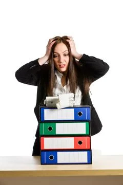 Headache on white Stock Photos