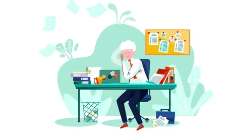 Headache from workload Stock Footage 267184551