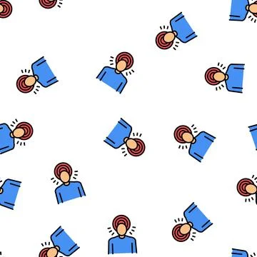 Headaches, pain of head vector seamless pattern Illustrazione stock