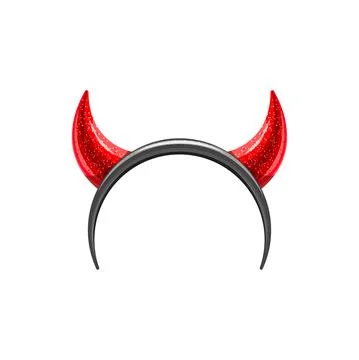 Headband with devil horns isolated head accessory 库存插图
