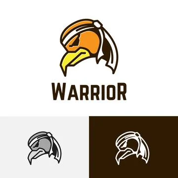 Headband Eagle Hawk Warrior Game Cartoon Character Logo Stock Illustration