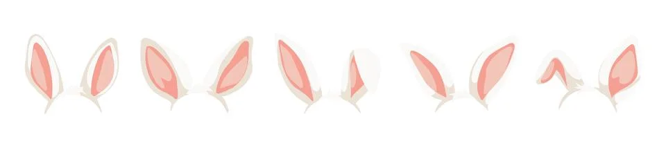 Headband with Easter bunny ears set. Collection of hare ears for a child s Stock Illustration