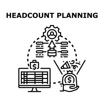 Headcount planning strategy optimizing human resources allocation Stock Illustration