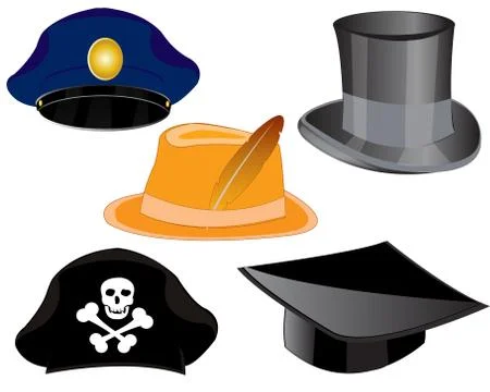 Headdresses on white background Illustrazione stock