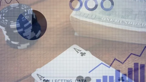 Header COLLECTING DATA appearing, overlays growing and showing betting trends Stock Footage 335235425