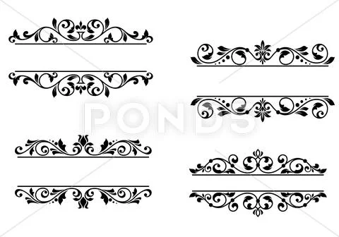 Header frame with retro floral elements Stock Illustration