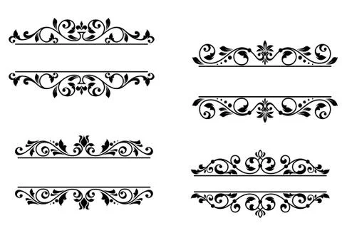 Header frame with retro floral elements Stock Illustration