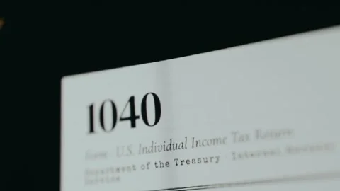 Header of the IRS Form 1040 Stock Footage 333415717
