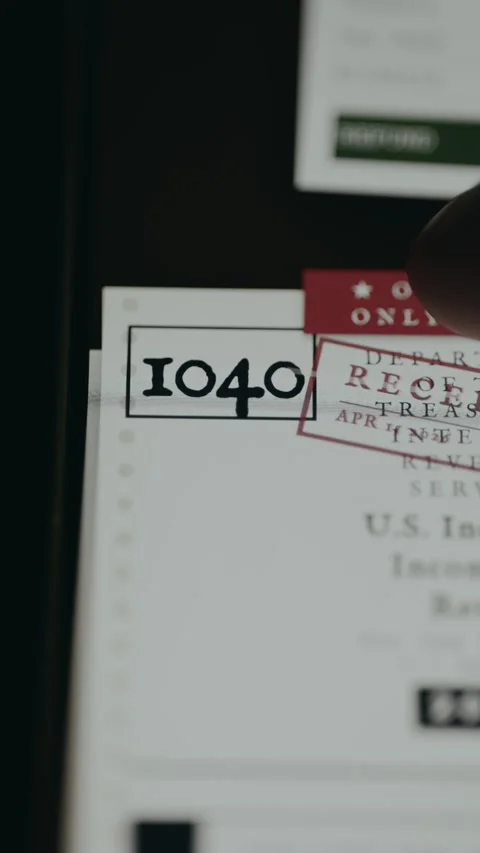 Header of IRS Form 1040, Official Use Only Stock Footage 333405806