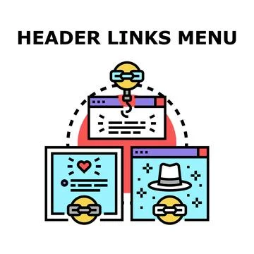 Header links menu structure for website navigation イラスト素材